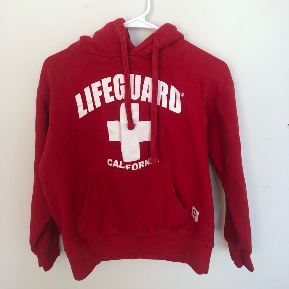 lifeguard red sweatshirt